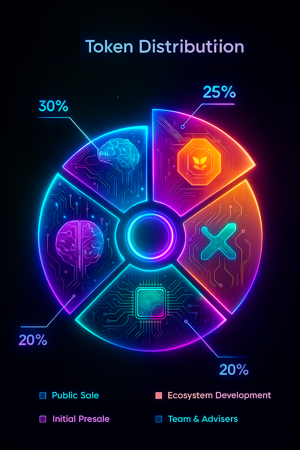 Pie chart of GROK905N token distribution